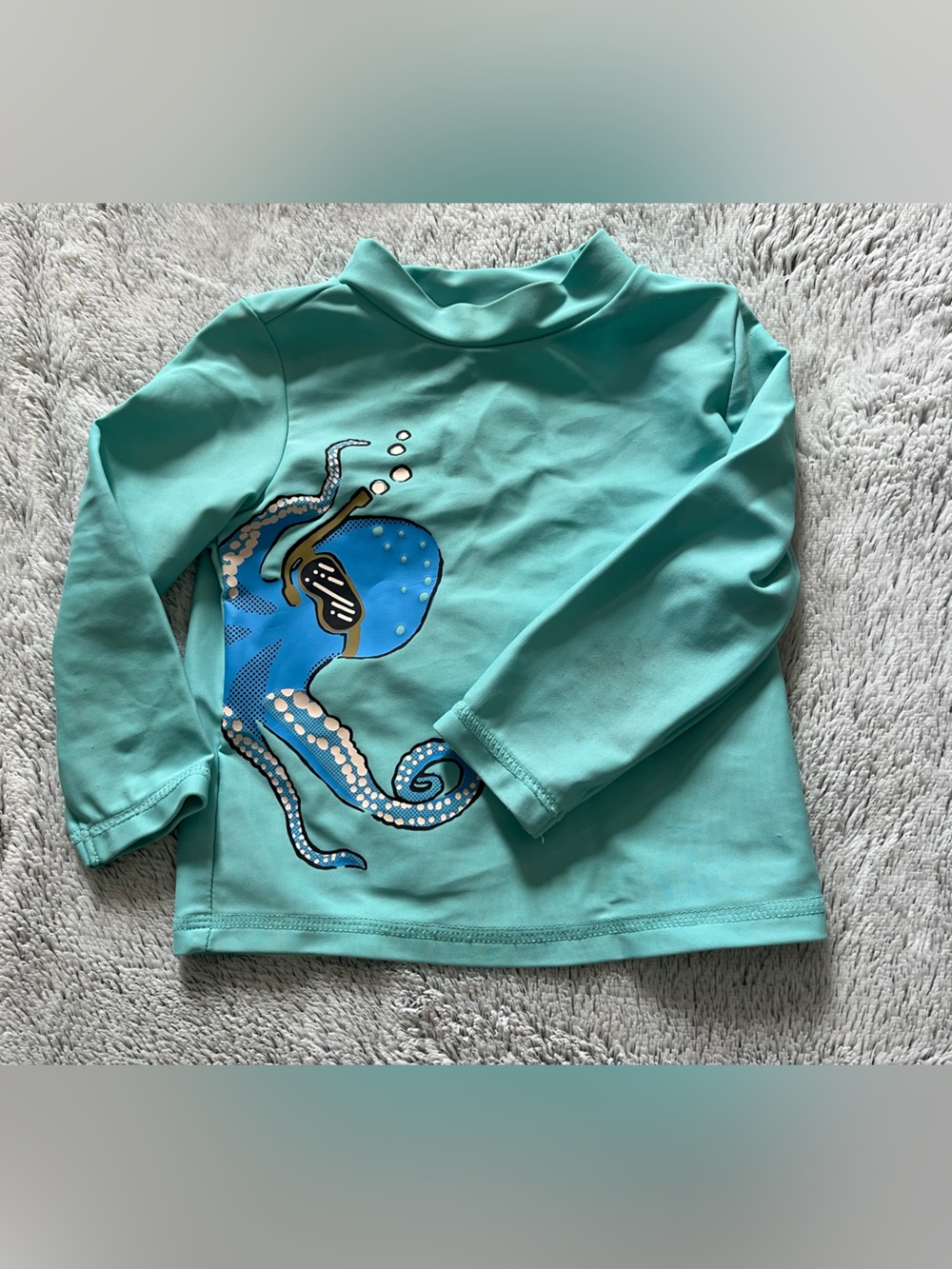 Carter's Aqua Kids Swim Rash Guard with Octopus Graphic
